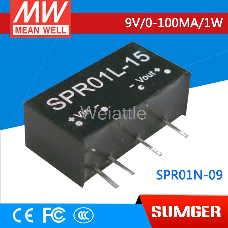 

MEAN WELL original SPR01N-09 9V 100mA meanwell SPR01 9V 1W DC-DC Regulated Single Output Converter