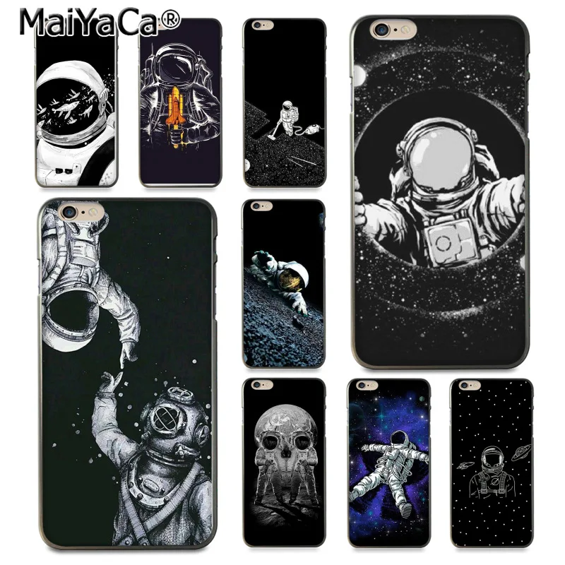 

MaiYaCa Funny Astronaut Case for iphone 6s Outer Space Universe Soft Silicone Case for iPhone X XS XR XSMax 5 5S SE 6 7 8 Plus
