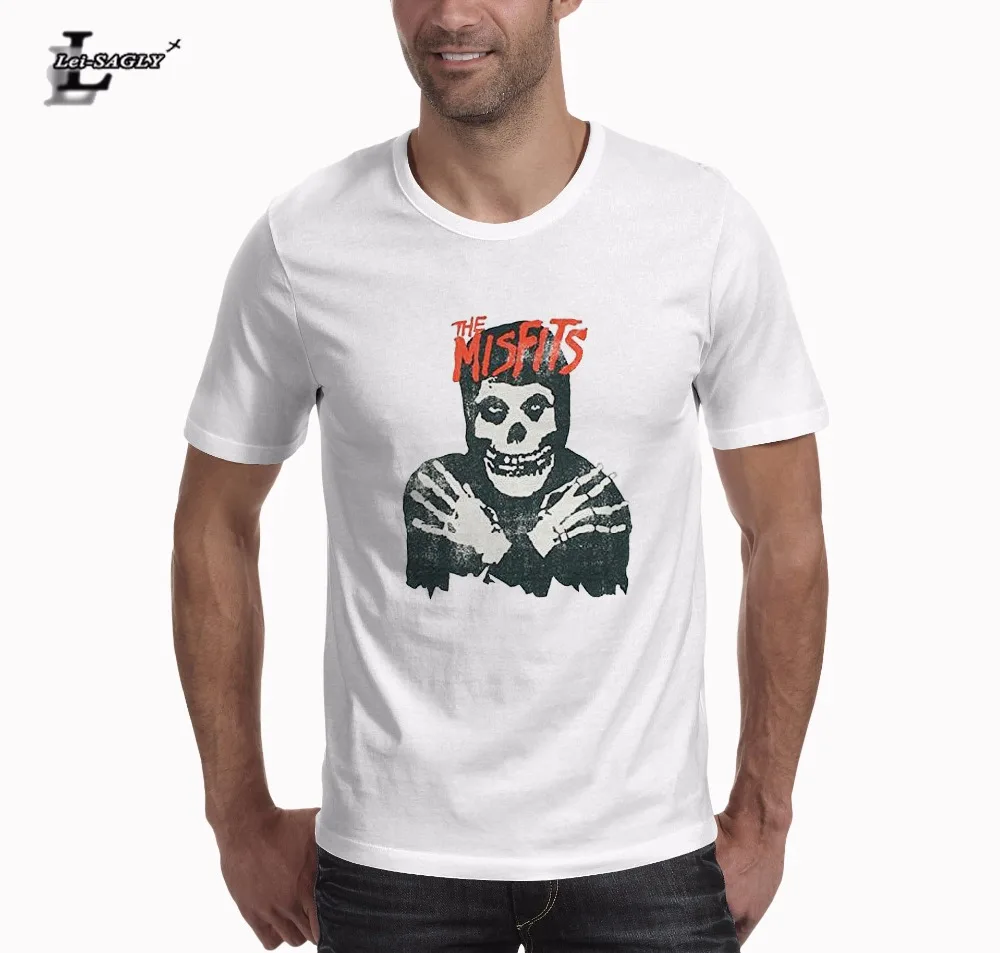 

Lei-SAGLY Impact Merchandising Mens Misfits Classic Skull T-Shirt Retro Soft Cotton Print T-Shirt Summer Harajuku Tumblr Tee Top