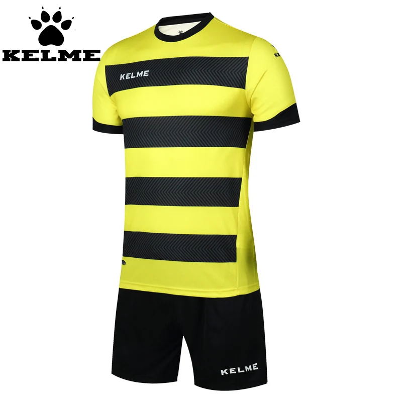 

KELME 2016 New Men Soccer Jerseys Suit Uniform Football Training Set Custom Striped Football Jersey Maillot De Foot Tracksuit 69