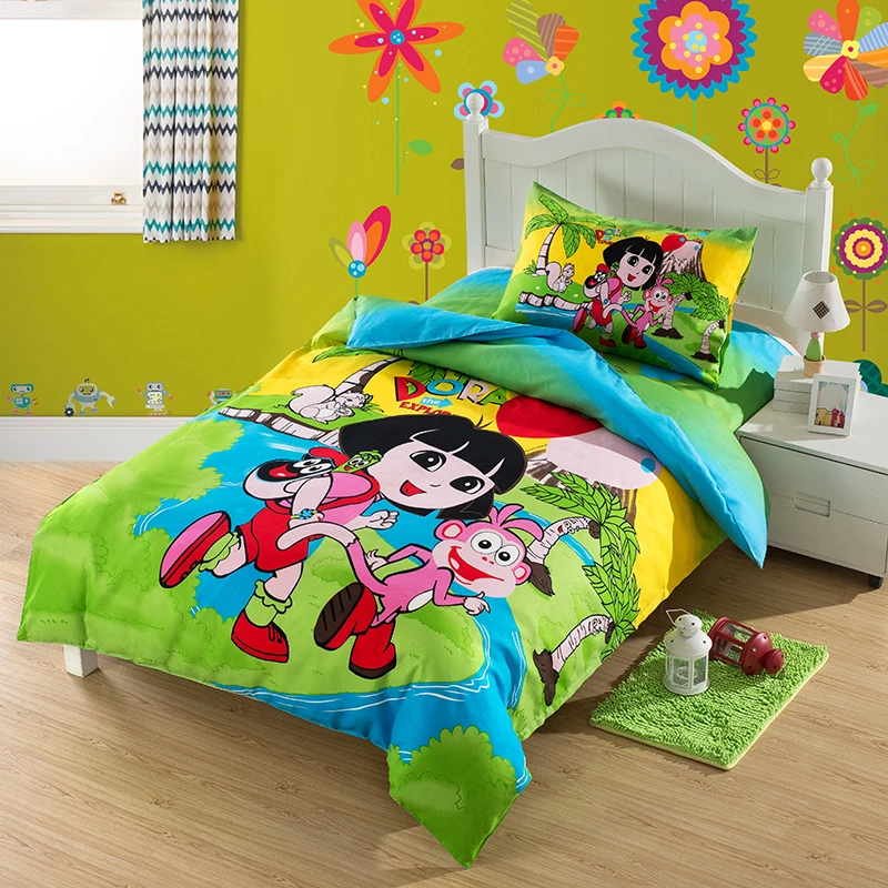 Happy Dora Comforters And Quilts Green Bed Sheets Housse De