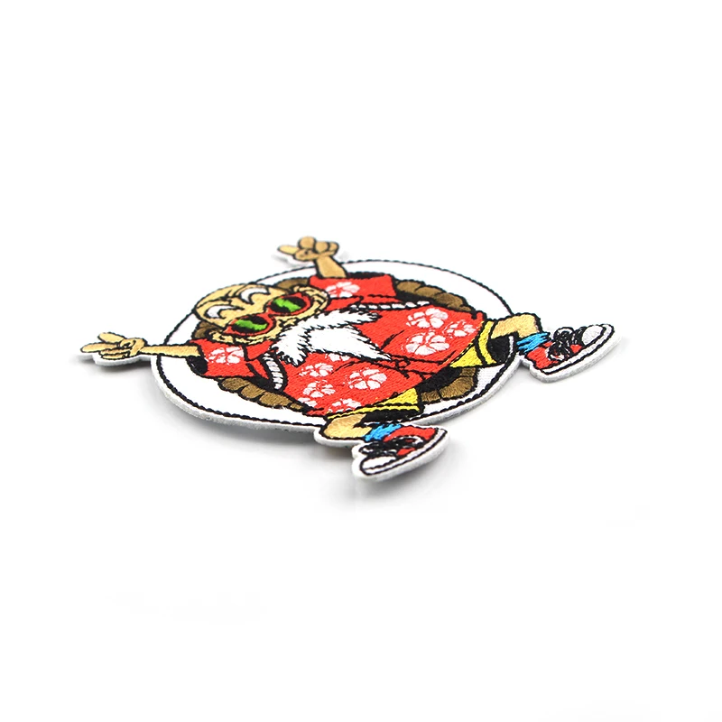 K241 Dragon Ball Master Roshi Embroidered patches iron on Sewing for bag Applique embroideried accessories for DIY Patchworks