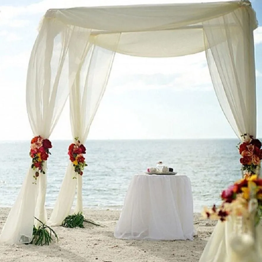 

1pc 500CM*48CM Organza Sheer Organza Fabric For Wedding Backdrop Decoration Table Runners Tulle Roll Party Backdrops