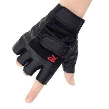 Для мужчин Спорт на открытом воздухе перчатки без пальцев из искусственной кожи мотоциклетные гонки на нескользящей подошве черного цвета