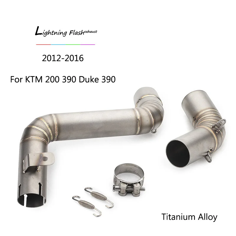 Для 2012- KTM 200 390 Duke выхлопная труба 51 мм средняя труба слипоны для KTM 125 250 390 титановый сплав из нержавеющей стали - Цвет: Titanium Alloy