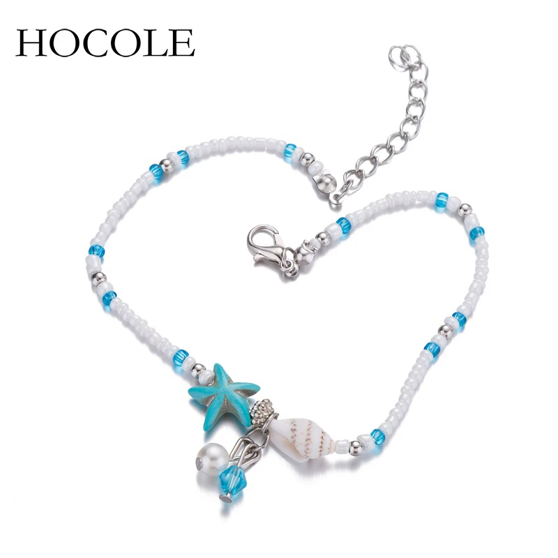 

Bohemian Handmade Starfish Shell Beaded Anklet Bracelets For Women Sandal Foot Leg Bracelets Statement Beach Jewelry Bijoux