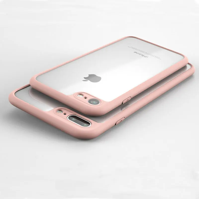 

Two In One Slim Acrylic Phone Case For iphone 7 8 Case Transparent Silicone Cover For iphone 7 8 6 6s Plus XS MAX XR X Case Diy