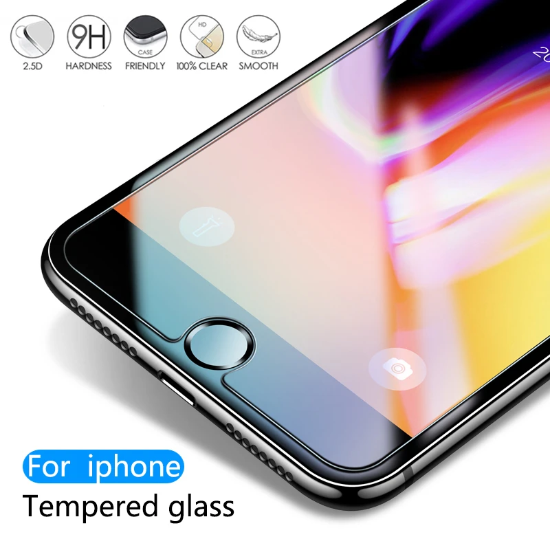

2.5D 9H Screen Protector Tempered Glass For iPhone 6 6S 5S 7 8 Plus SE 4S 5 5C XR XS Max Protective Glas For iPhone X Flim Glass