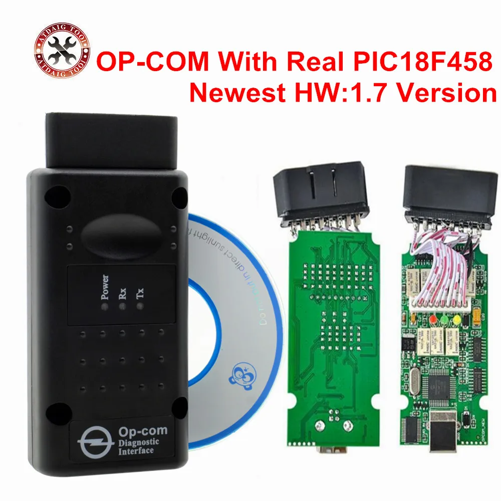 Новейший OP-COM V1.7 для Opel SAAB чип PIC18F458 HW 1,7 OPCOM CAN-BUS интерфейс OP COM