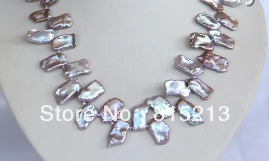 

FREE SHIPPING>>>@@ > N185 stunning big 19mm baroque purple keshi reborn freshwater pearl necklace