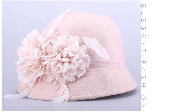 Женская осенне-зимняя шапка, Женская шерстяная шляпа, Британская мода, Южная Корея, стильная шапка с цветком, зимняя шапка, B-1158