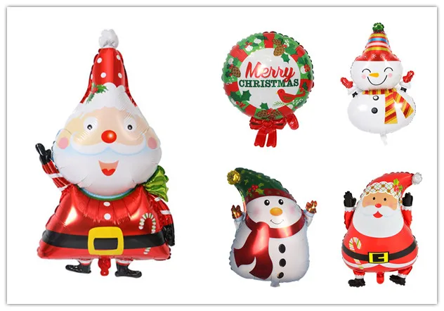 Christmas Balloons Santa Claus Snowman Aluminum Foil Party Ornament Supplies New Year Merry Christmas Wedding Decors Xmas Gifts