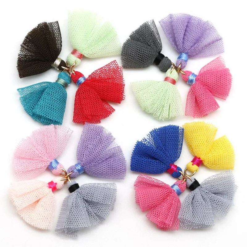 New Product Mesh Mini Tassel Charm For Necklace Earring Key Chain Bag