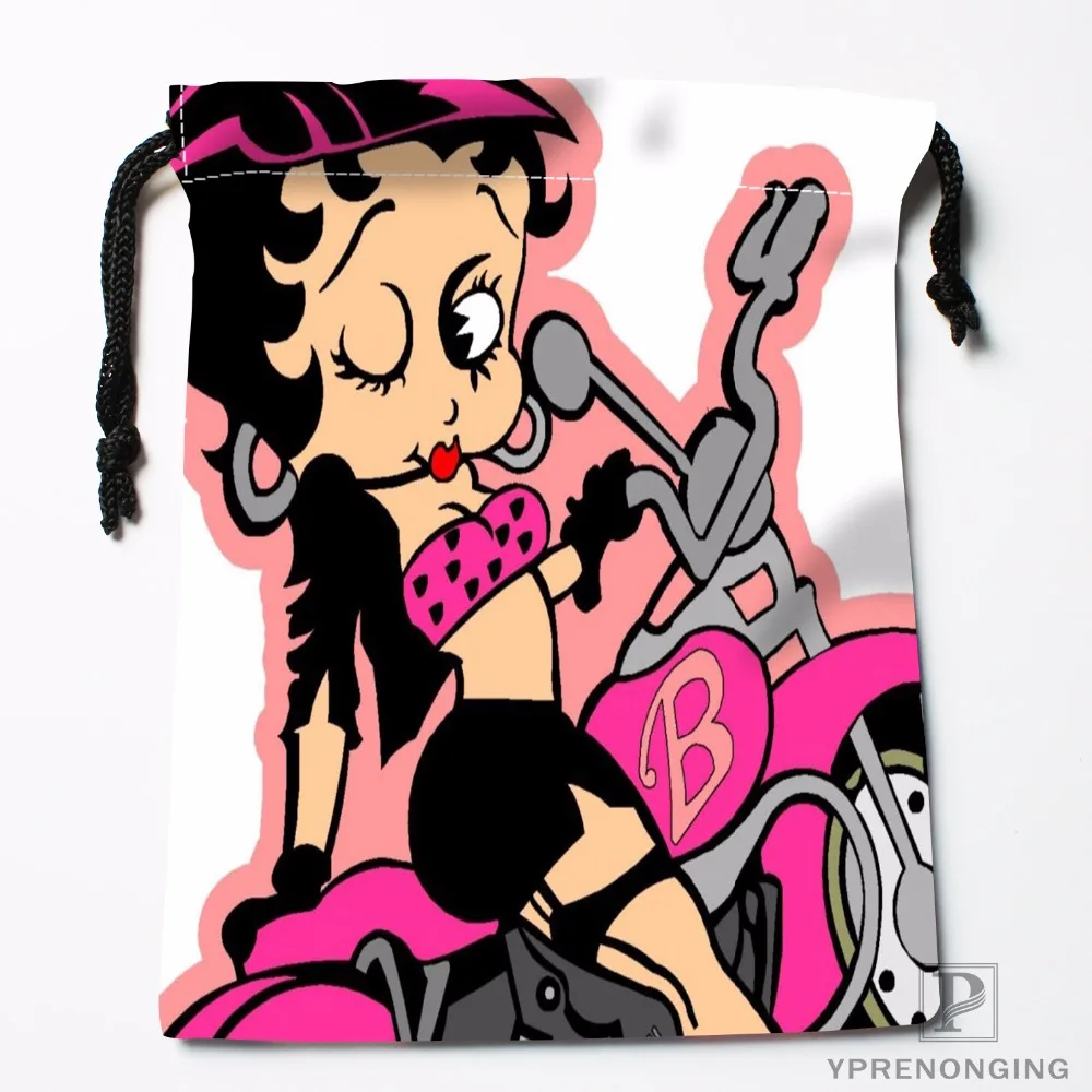 Пользовательские Betty Boop мешки Drawstring печати для хранения мода путешествия мини-сумка Плавание Пеший Туризм игрушки мешок Размеры 18x22 см