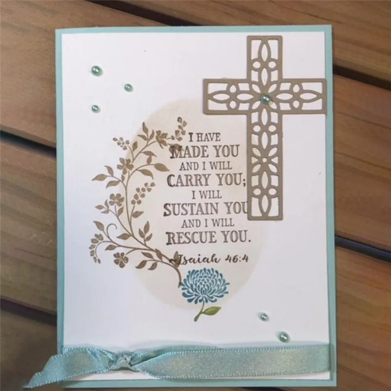 

YaMinSanNiO 154*63mm Metal Cutting Dies for Scrapbooking New 2019 Cross Hope Album Embossing Craft Cutting Stencil Dies