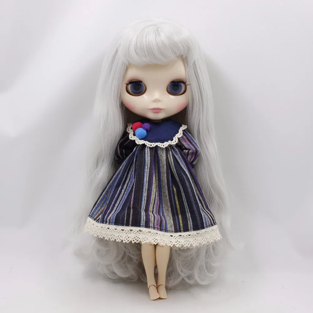 Neo Blythe Doll Stripe Printed Dress with Bowknot 7