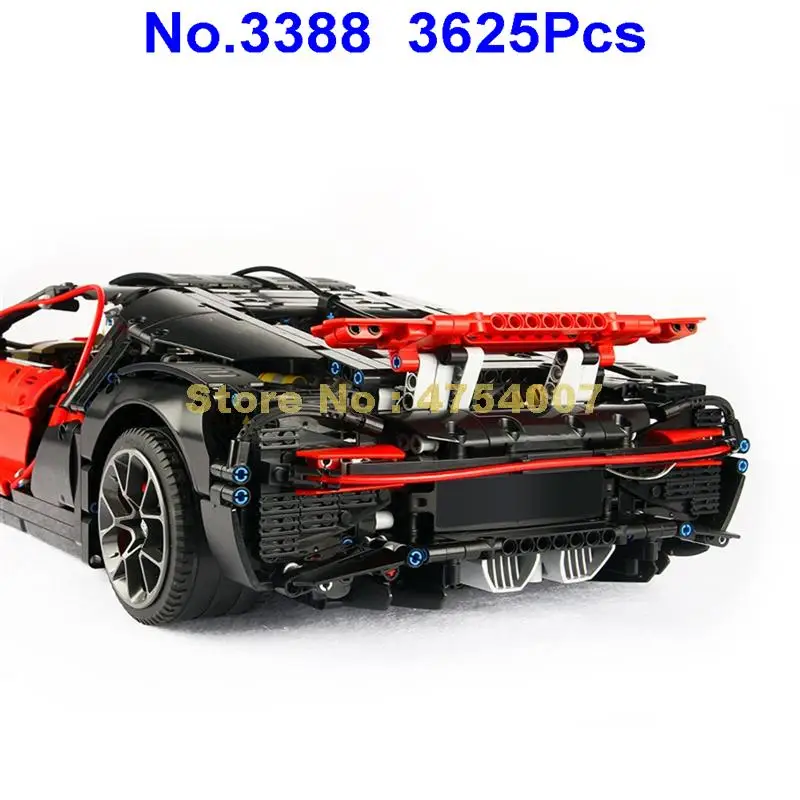 3388 3625 шт technic bugatti chiron гоночный автомобиль суперкар строительные блоки 42083 игрушка