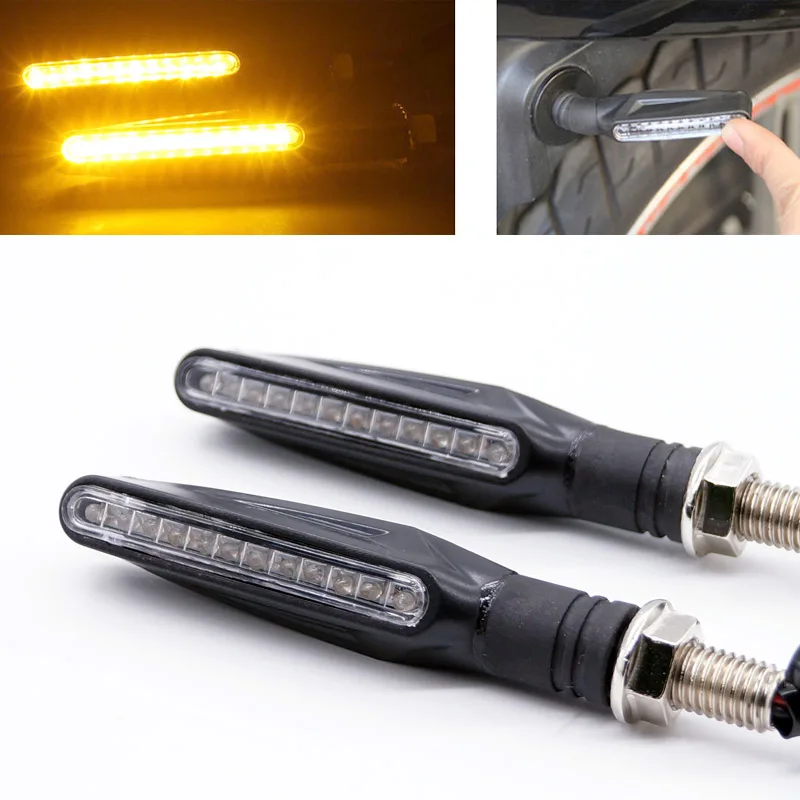 

4pcs Universal Motorcycle Bike 12 LED Turn Signal Indicator Blinkers Light Amber Black Casing Housing For Honda For Suzuki