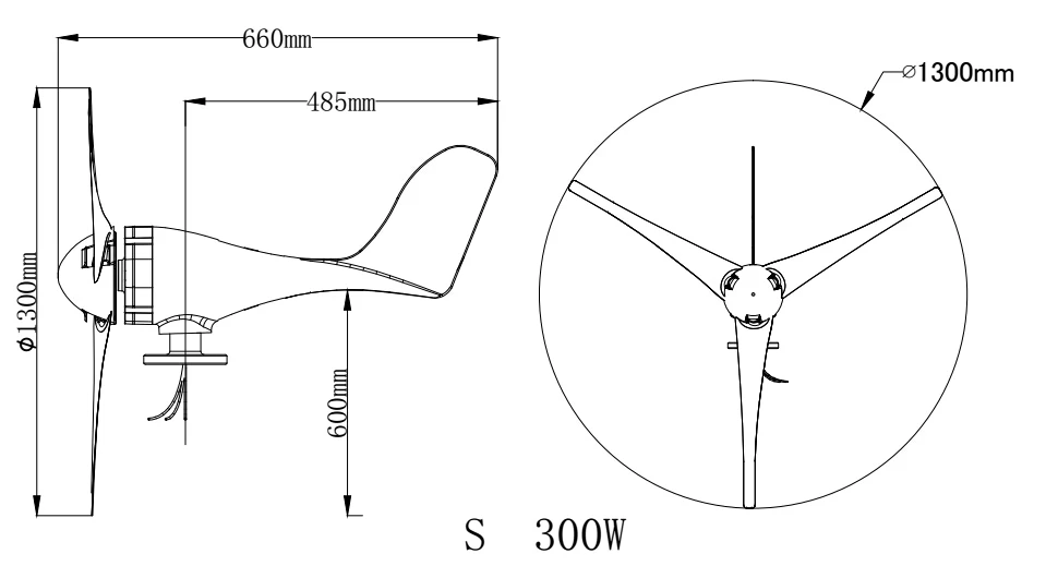 Sistema de Turbina Gerador de Turbina Novo tipo 300w Eólica Fornecido 2020 12v 2017 novo tipo 300w 12v sistema de