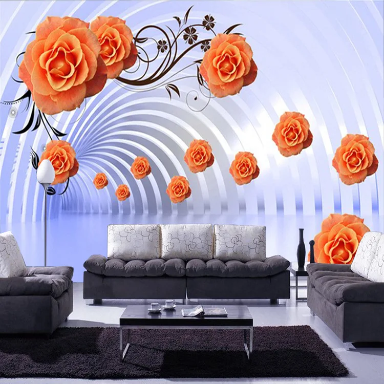 3d wallpaper mural tv wall background the romantic flowers paper non-woven stickers KITCHEN | Обустройство дома