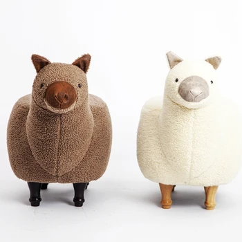 

Hot Sale New Pouf Poire Alpaca Switch Shoes Stool Prehistoric Beast Sitting Pier Personality Low Cartoon Sofa Wooden Modern