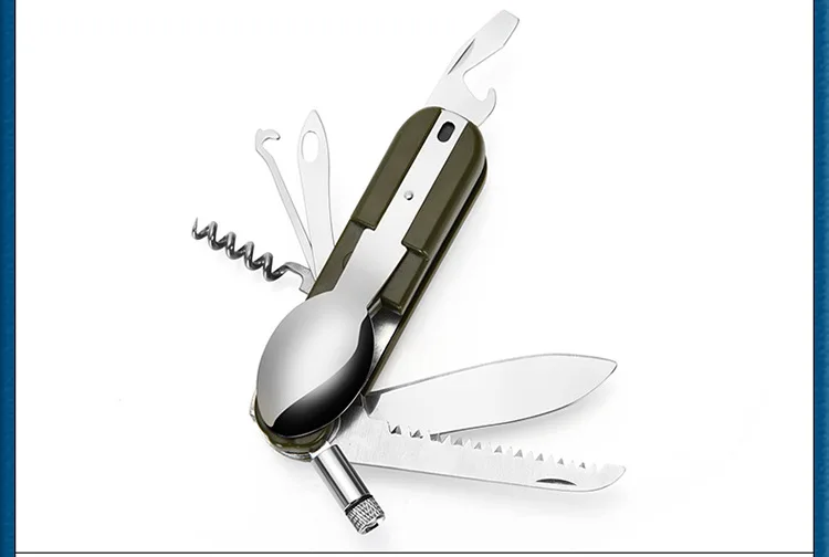 Luz al aire libre vajilla Sambo de acero inoxidable cuchillo tenedor cuchara camping picnic combinación vajilla
