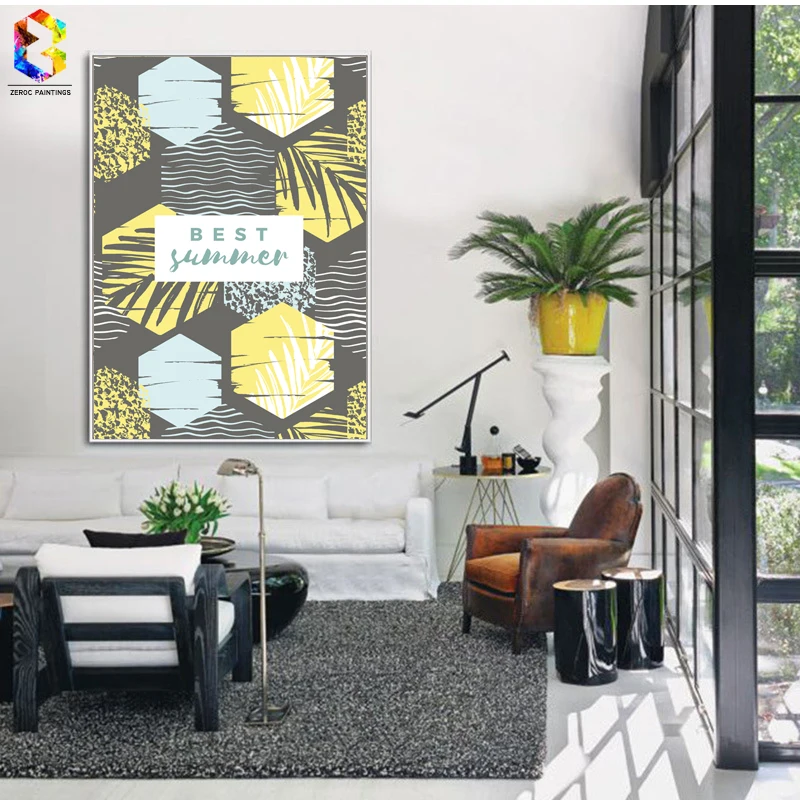 

ZeroC Tropical Amorous Canvas Art Print Poster, Palm Wall Painting for Living Room Decoration, Nordic Colorful Home Decor