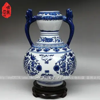 

Jingdezhen ceramic blue and white porcelain antique vase rich rattan ceramic home crafts