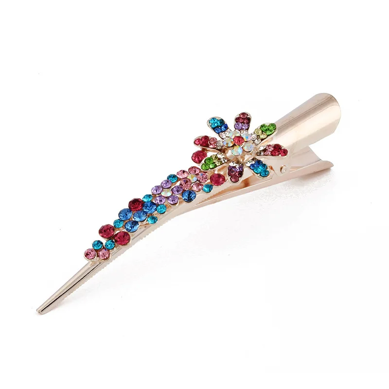 Sunflower Design Hair Clips Rhinestones Zinc Alloy Hairpins Hair