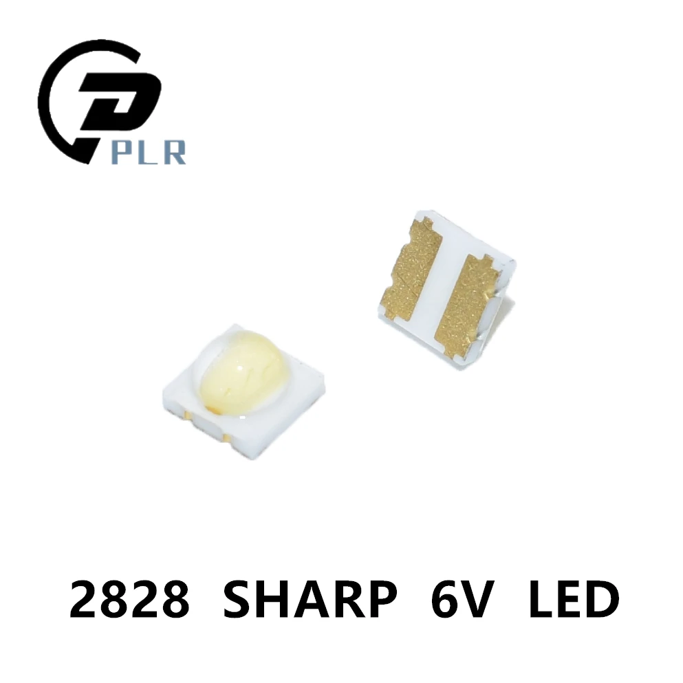 100PCS LED Backlight High Power LED 0.8W 2828 6V Cool white 43LM GM2DC8ZH2DEY TV Application For Sharp