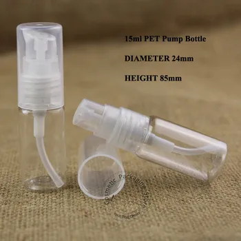 

Wholesale 100pcs/lot 15ml Transparent PET Lotion Emultion Pump Bottle Container Plastic Bottle Cosmetic Packaging