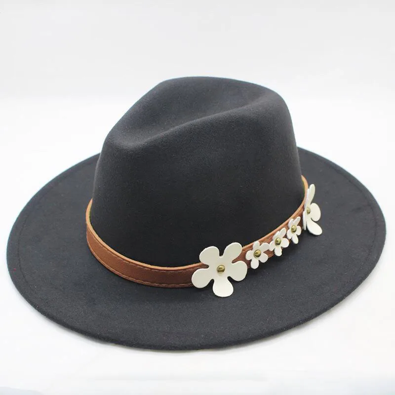 

Fashion Superstar Spring Wide Brim Vintage Wool Felt Hats Women Fedora Men Felt Hat Jazz Hats Sombrero Chapeau Femme