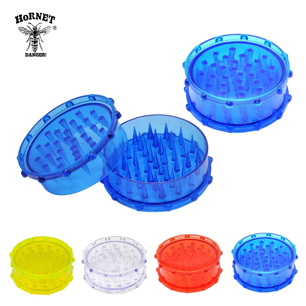 

HORNET Biggest Style Acrylic Smoking Grinders 100MM 2 Piece Sharp Shark Teeth Plastic Tobacco Herb Grinder Smoke Muller
