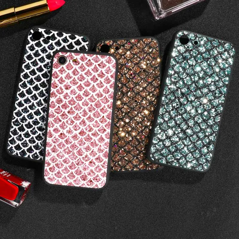 

Case For iPhone X XS Max Case Bling Flash Chip PC TPU Cover For iPhone 7 8 6 6S Plus XR Anti-kncok Covers Phone Shell Back
