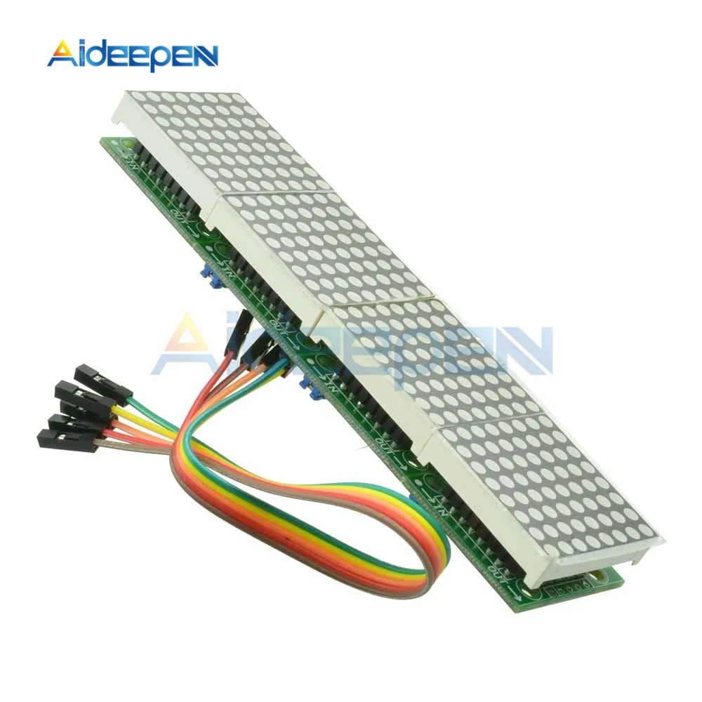 MAX7219 точечный матричный модуль светодиодный микроконтроллер 4 в одном дисплее с 5P линией 4 в 1 красный/зеленый/синий