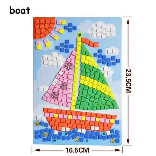 2020 Creative Kids Game DIY Kits 3D Mosaics Puzzle Stickers EVA Foam drawing Early Educational Toys For Kids Educational Toy 24