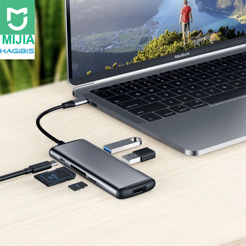 

Xiaomi Youpin HAGIBIS USB Type-C Charging Adapter 6 in 1 Type C TF /SD /PD /2 USD 3.0 /HDMI Male to Female Charging Converter