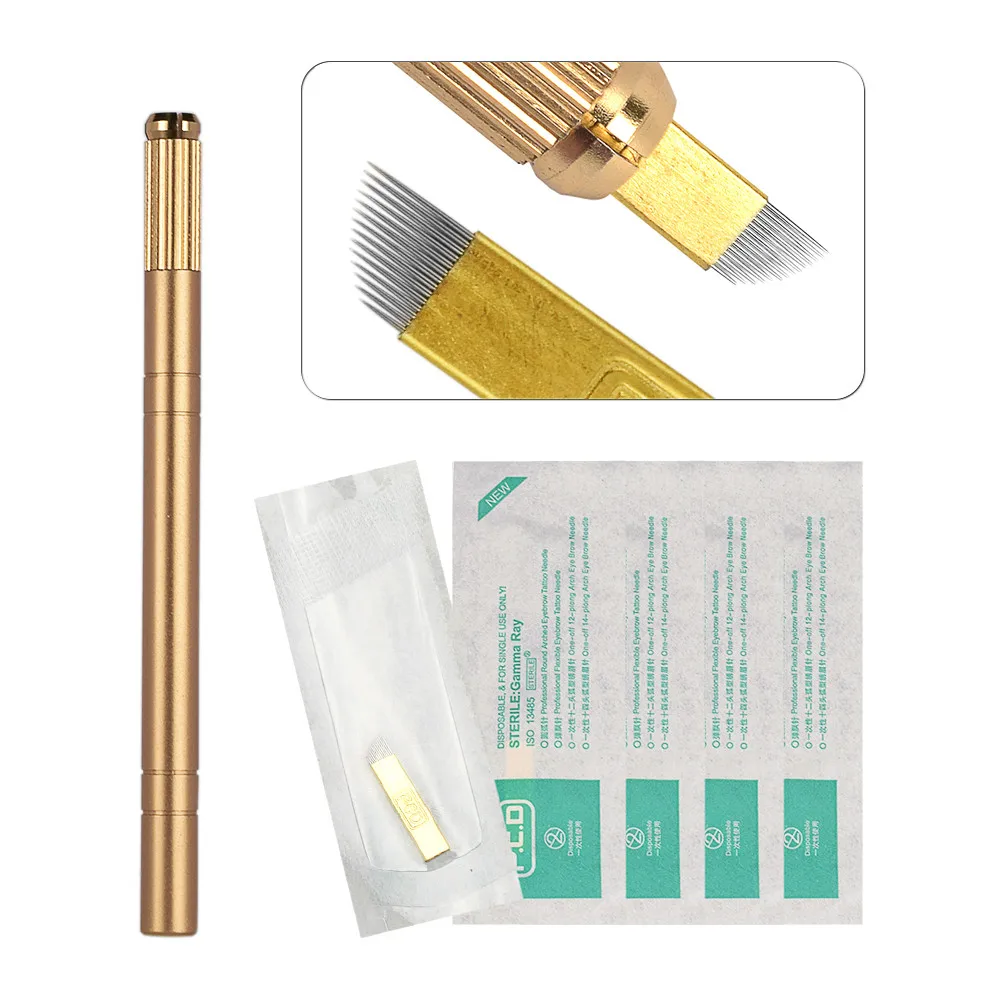 

Kit Microblading Permanent Makeup Eyebrow Tattoo Kits Microblading Pen 14pin Tattoo Needles Tools Para Designer De Sobrancelhas