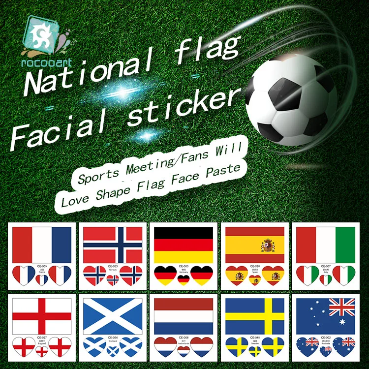 

2019 French Women's Football World Cup,France, England, Scotland, Norway, Sweden, Germany, Italy, Spain, Flag Temporary Tattoo.