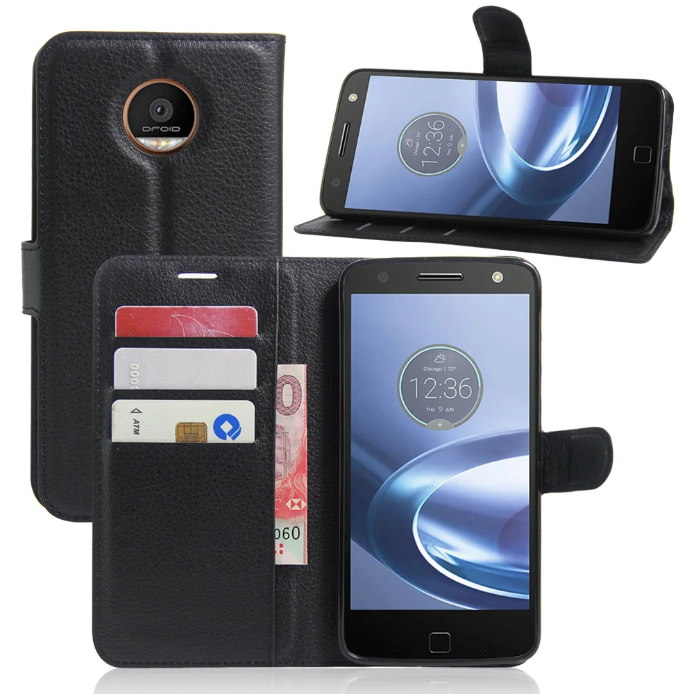

CYBORIS for Motorola Moto Z Leather Phone Case for Motorola Moto Z Flip Cover Stand Wallet Bag Card Holder