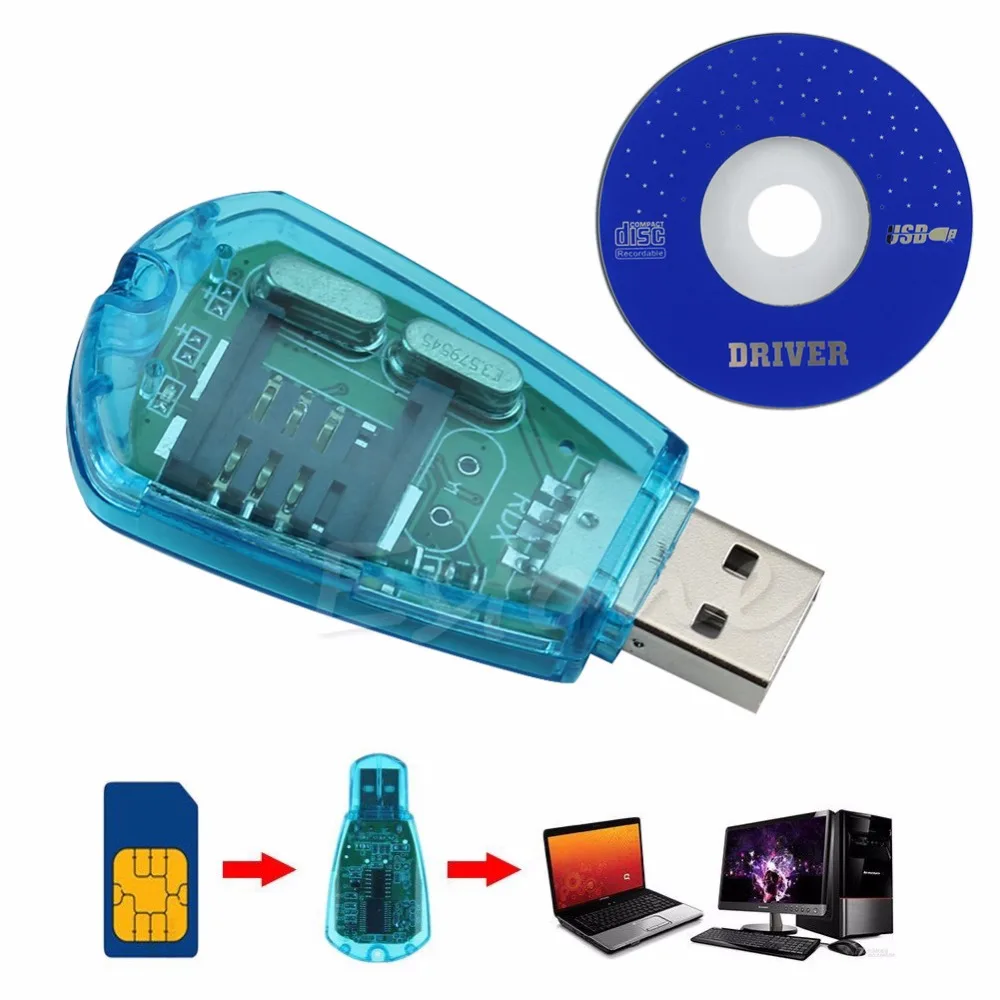 USB телефона Стандартный SIM Card Reader Cloner Копировать писатель SMS Резервное копирование GSM CDMA + CD-L059 Новый горячий