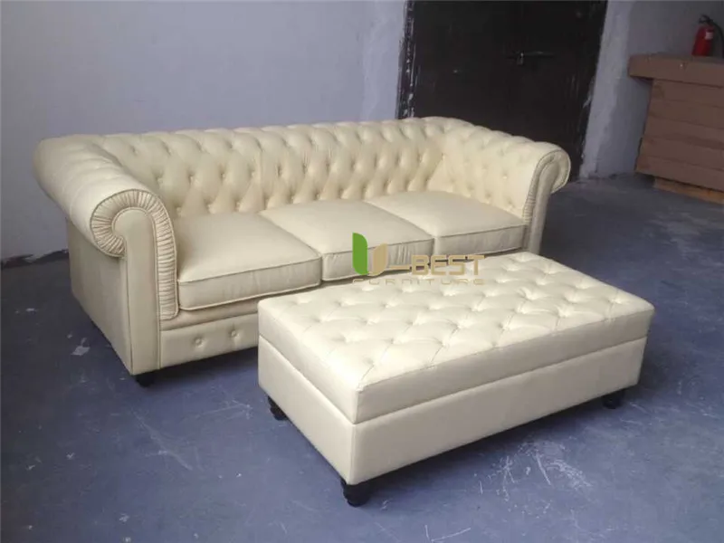 U-BEST Европейский стиль комплект диванов Честерфилд, дизайн диван мебель для гостиной коричневый из натуральной кожи диван