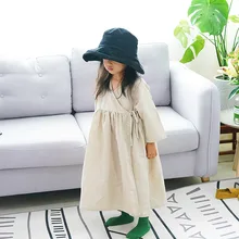 Г. Осенняя Корейская детское платье для девочки Винтаж одежда белье детская одежда Повседневное пальто для девочек