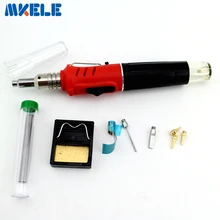 10 в 1 комплект профессиональный газ паяльник бутан сварочная газовая горелка паяльная беспроводной паяльник инструменты тепловой пистолет HS-1115K
