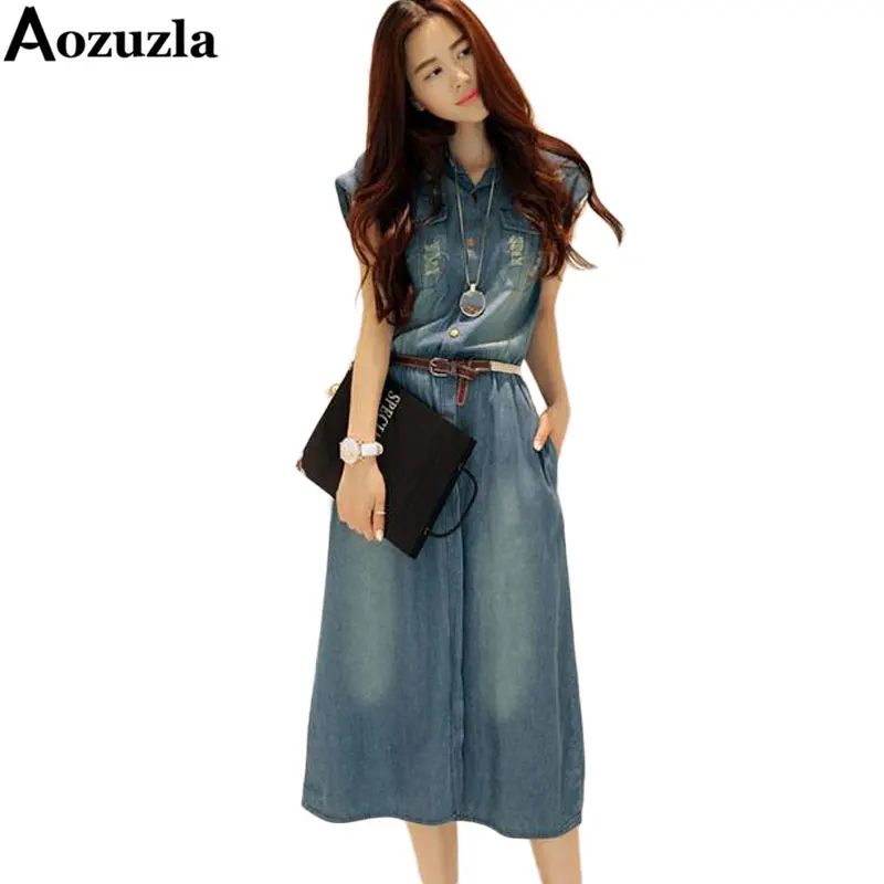 

Женское повседневное джинсовое платье, отложной воротник, короткий рукав, джинсовые платья, Летний стиль, большие размеры, S-4XL