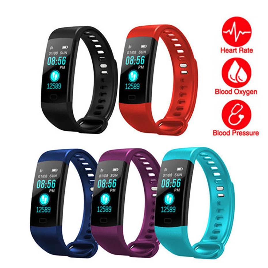 Smart Bracelet Color Screen Fitness Tracker Watches Blood Pressure Smart Watch Men for Android iOS Pedometer Watch Women Gifts