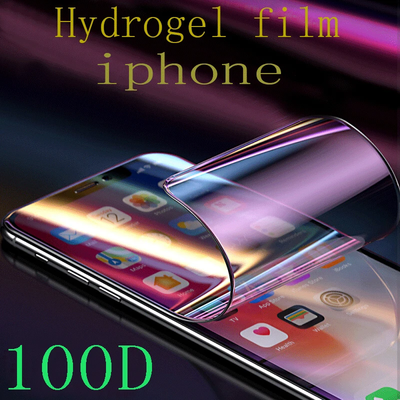 

100D Full Screen Protector Hydrogel Film On The For IPhone 8 6 6s 7 Plus Protective Film For IPhone X XR XS Max Curved Edge Film