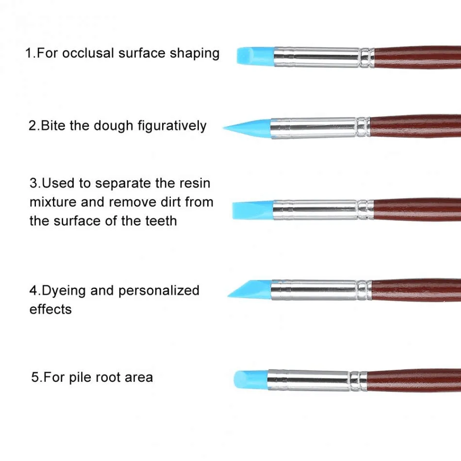 Стоматологическая 5 шт./компл. зуб для формовки Силиконовая ручка композитная клейкая смола цемент фарфоровые