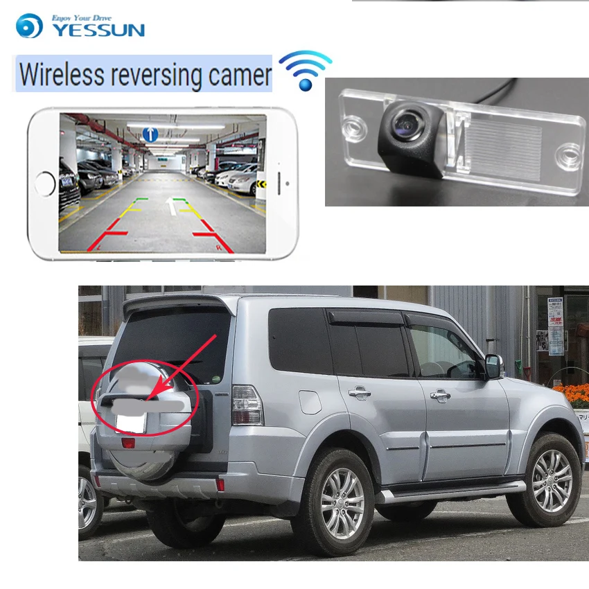 YESSUN Автомобильная новая hd Беспроводная задняя камера для Mitsubishi Pajero Montero Shogun V80 mk4