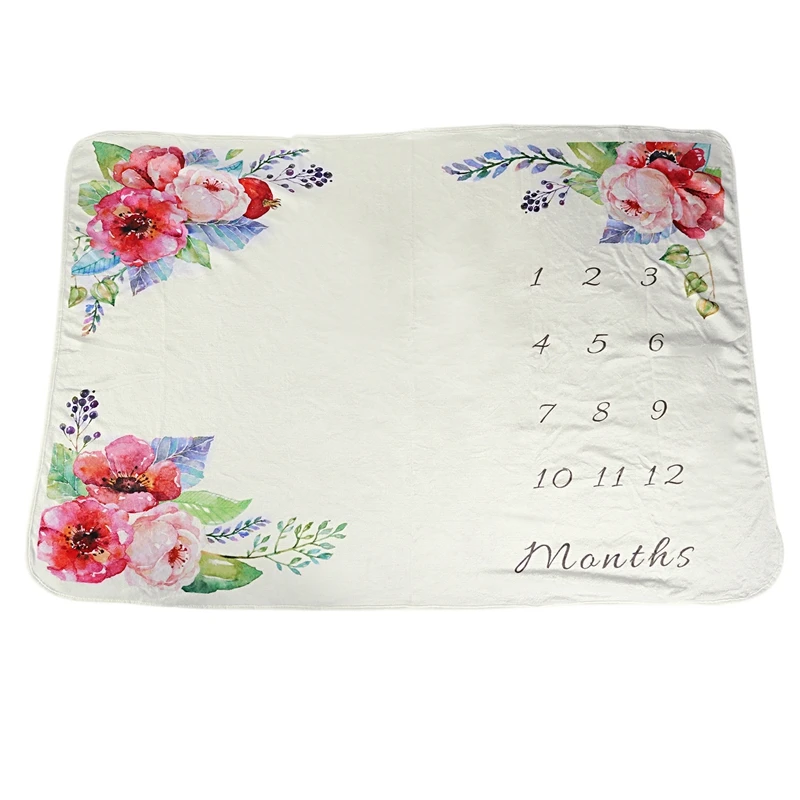 

Large baby milestone blanket soft Flannel newborn baby bath towel blanket baby stroller package photography props Diagonal flo